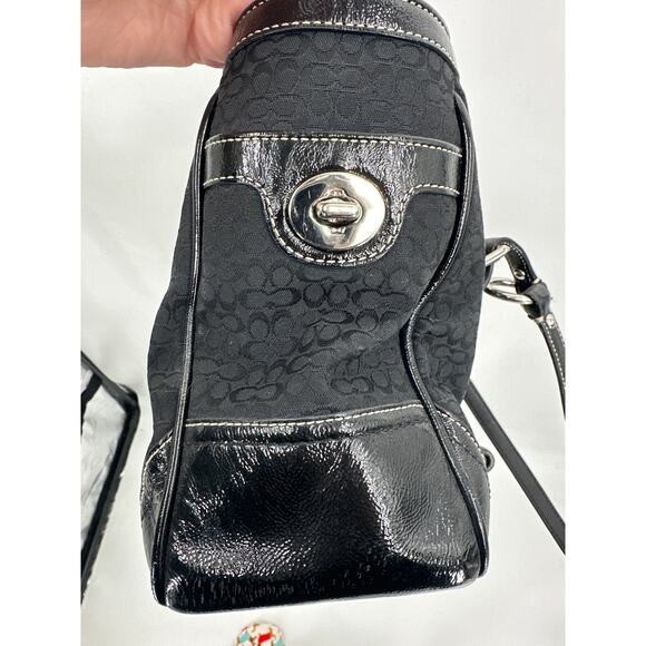 Coach Vintage Y2K Gallery Black Signature Shoulder Bag Tote Bag - Picture 6 of 8